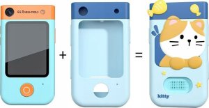 Aparat cyfrowy Xrec Aparat Cyfrowy 48mp Kamera 1080p Dla Dziecka Gry Latarka Mp3 Budzik Telefon / Bls-i9 / Niebieski Kotek 11