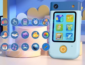 Aparat cyfrowy Xrec Aparat Cyfrowy 48mp Kamera 1080p Dla Dziecka Gry Latarka Mp3 Budzik Telefon / Bls-i9 / Niebieski Kotek 4