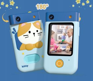 Aparat cyfrowy Xrec Aparat Cyfrowy 48mp Kamera 1080p Dla Dziecka Gry Latarka Mp3 Budzik Telefon / Bls-i9 / Niebieski Kotek 8