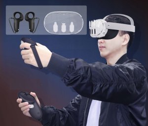 JYS Zestaw 7w1 Futerał Akcesoria Osłona Etui Do Gogli Okularów Vr Meta Quest 3 / Jys-mq016 11