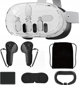 JYS Zestaw 7w1 Futerał Akcesoria Osłona Etui Do Gogli Okularów Vr Meta Quest 3 / Jys-mq016 8