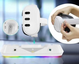 JYS Magnetyczna Stacja Dokująca Ładowarka Stojak 2 Akumulator Do Oculus Quest 3 / Jys-mq001 7