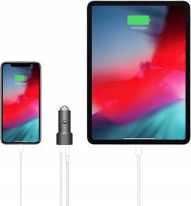 Ładowarka Mophie Podwójny ładowarka samochodowa USB-C/USB-A 30W srebrna 7