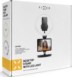 Statyw Fixed Statyw z lampką LED Ring - , śruba 1/4", uchwytem i sterowaniem na przewodzie USB czarny 13