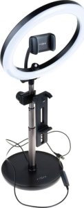 Statyw Fixed Statyw z lampką LED Ring - , śruba 1/4", uchwytem i sterowaniem na przewodzie USB czarny 2