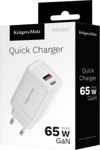 Ładowarka Kruger&Matz Ładowarka sieciowa Kruger&amp;Matz 65 W GaN z funkcją Power Delivery i Quick Charge 6