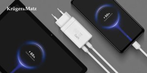 Ładowarka Kruger&Matz Ładowarka sieciowa Kruger&amp;Matz 65 W GaN z funkcją Power Delivery i Quick Charge 7