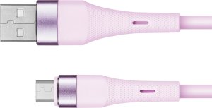 Kabel USB Kruger&Matz USB-A - microUSB 1 m Różowy (KM1270-1P) 1