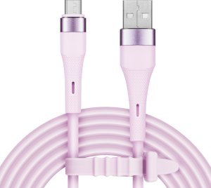 Kabel USB Kruger&Matz USB-A - microUSB 1 m Różowy (KM1270-1P) 3