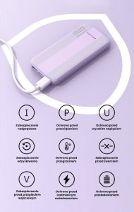 Powerbank Awei Powerbank Awei P20K 10000mAh 2xUSB 2,4A czarny 11