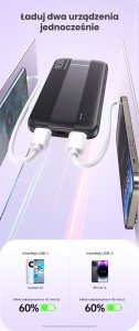 Powerbank Awei Powerbank Awei P20K 10000mAh 2xUSB 2,4A czarny 8