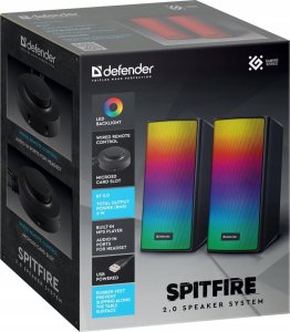 Głośniki komputerowe Defender Głośniki Defender SPITFIRE 2.0 6W Bluetooth USB podświetlenie RGB MP3 13