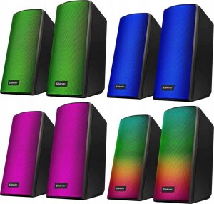 Głośniki komputerowe Defender Głośniki Defender SPITFIRE 2.0 6W Bluetooth USB podświetlenie RGB MP3 3