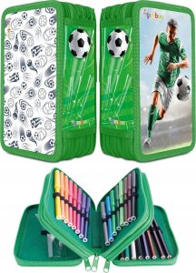 Piórnik PBS Connect Piórnik szkolny GIMBOO z wyposażeniem, 3 komory, piłka nożna, zielony 3