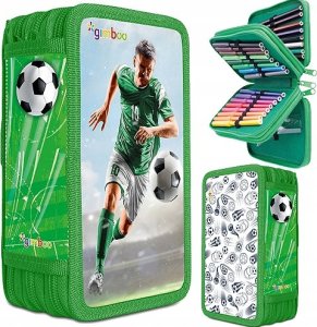 Piórnik PBS Connect Piórnik szkolny GIMBOO z wyposażeniem, 3 komory, piłka nożna, zielony 4