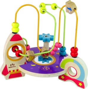 LeanToys Edukacyjna Drewniana Przeplatanka Rakieta Labirynt Space 2