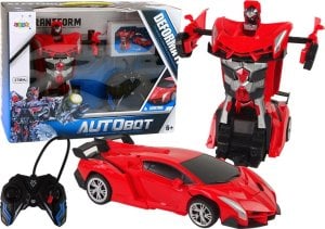 LeanToys Auto Robot Transformer 2w1 Pilot R/C Zdalnie sterowane Czerwony 1