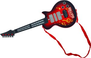 LeanToys Gitara Elektryczna Gwiazda Struny Kolorowe Diody Czerwona 2