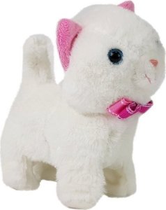 LeanToys Interaktywny Kot na Baterie Biały Chodzi i Śpiewa Dźwięk 2