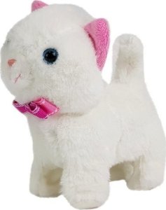 LeanToys Interaktywny Kot na Baterie Biały Chodzi i Śpiewa Dźwięk 3