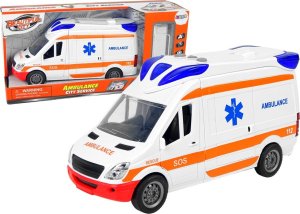 LeanToys Interaktywne Auto Karetka Ambulans + Nosze Światło Dźwięk 1