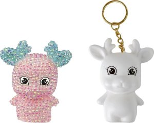 LeanToys Zestaw Kreatywny DIY Diamentowy Renifer DIY Kryształki Brelok 3D Różowy 2