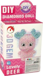 LeanToys Zestaw Kreatywny DIY Diamentowy Renifer DIY Kryształki Brelok 3D Różowy 4