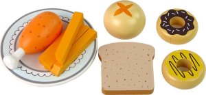 LeanToys Drewniana Kuchenka Mikrofalowa Mikrofalówka Jedzenie Biała 3