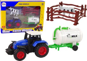 LeanToys Zestaw Farma Traktor Zbiornik Na Mleko Krowa 1:64 1