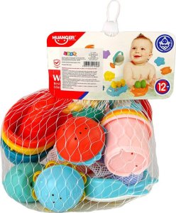 LeanToys Zestaw Do Kąpieli Zabawki Morskie Podbierak Łódki 17 Sztuk 4