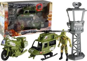 LeanToys Zestaw Militarny Helikopter Wojskowy Wóz Bojowy Wieża Kontrolna Żołnierz 1