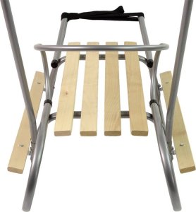 LeanToys Sanki Metalowe z Pchaczem Oparcie Pasek Srebrne 4