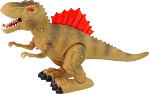 LeanToys Dinozaur Zieje Ogniem Para Wodna Świeci Na Baterie Brązowy 2