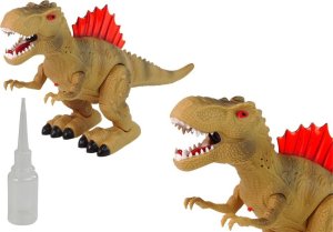 LeanToys Dinozaur Zieje Ogniem Para Wodna Świeci Na Baterie Brązowy 3
