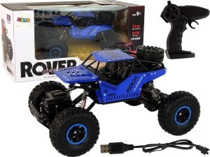 LeanToys Auto RC Zdalnie Sterowane 1:16 Czarne Niebieskie 1