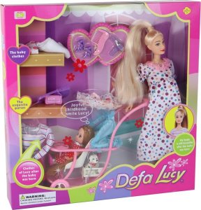 LeanToys Lalka Lucy W Ciąży Zestaw Akcesoria XXL 7
