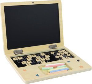LeanToys Tablica Drewniana Laptop Kreda 2