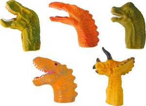 LeanToys Pacynki na Palce Dinozaury Zwierzęta 5 Szt. 2