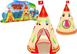 LeanToys Namiot Tipi Dla Dzieci Styl Indiański Ogród Kremowy 160 cm x 105 cm 1