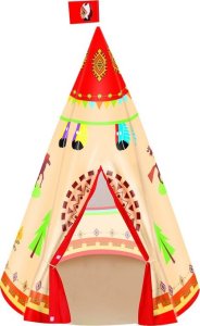 LeanToys Namiot Tipi Dla Dzieci Styl Indiański Ogród Kremowy 160 cm x 105 cm 3