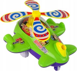 LeanToys Samolot Pchacz Dzwonek Kij Pilot Zielony 3