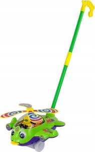 LeanToys Samolot Pchacz Dzwonek Kij Pilot Zielony 4