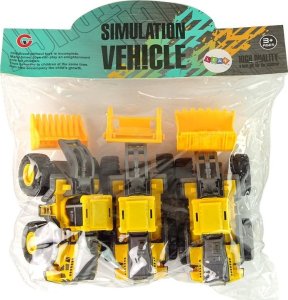 LeanToys Zestaw Pojazdów Budowlanych 3 Modele Żółte 7