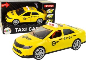 LeanToys Auto Taxi Pojazd 1:14 Światła Dźwięki Żółte 1