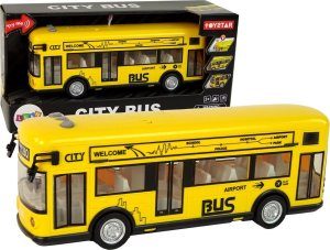 LeanToys Autobus Miejski Żółty Z Napędem Frykcyjnym 1:18 1