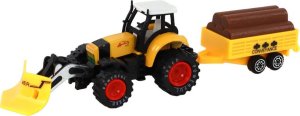 LeanToys Traktor Z Przyczepą Koparka Spychacz Maszyna Rolnicza Żółta 1