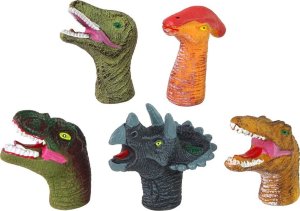 LeanToys Pacynki na Palce Dinozaury Kolorowe 5 Sztuk 2
