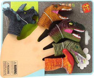 LeanToys Pacynki na Palce Dinozaury Kolorowe 5 Sztuk 4