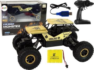 LeanToys Auto RC Wysokie Koła 1:18 Plastikowe Czarne Złote 1