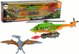 LeanToys Zestaw Zielony Helikopter Transport Dinozaura Dino Park 1